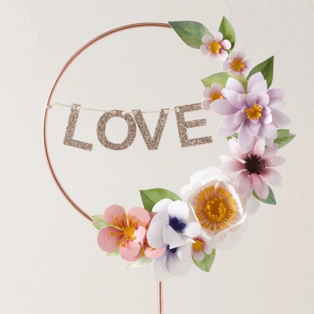 Bhldn Love Wreath Cake Topper in Multi
